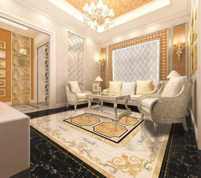 Thảm gạch CNC trang trí hoa văn số 1